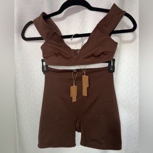 SKIMS SCULPTING SIGNATURE SWIM BIKINI SET • XXS • Cocoa